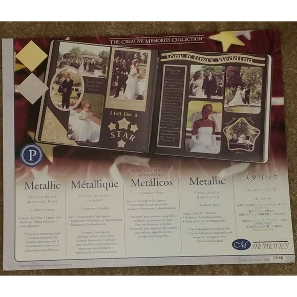 Creative Memories Metallic Printed Photo Mounting Paper NEW - Picture 1 of 4